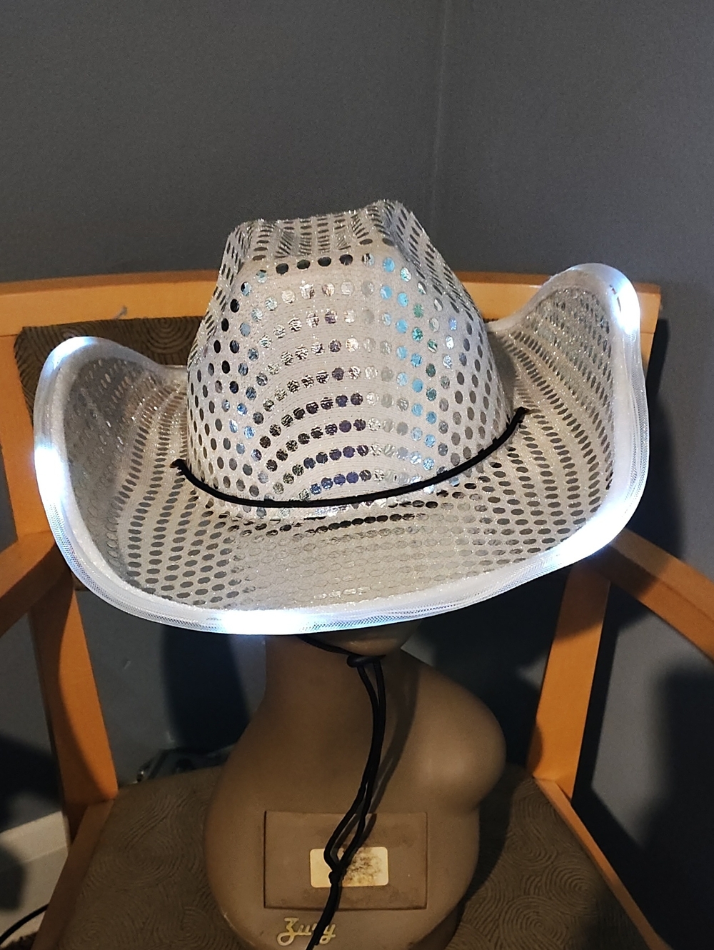 Source Unknown Silver Sequin Cowboy Hat